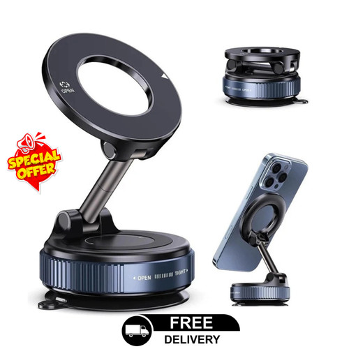 Vacuum magnetic phone holder - magnetic,